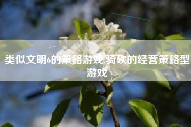 类似文明6的策略游戏,骑砍的经营策略型游戏