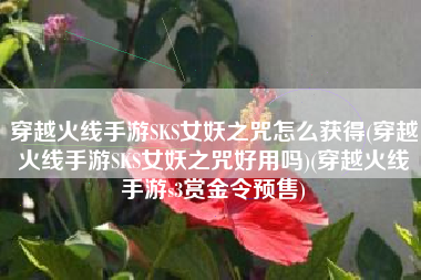 穿越火线手游SKS女妖之咒怎么获得(穿越火线手游SKS女妖之咒好用吗)(穿越火线手游s3赏金令预售)