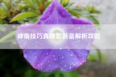 神角技巧真理套装备解析攻略