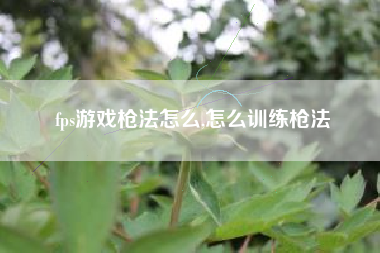 fps游戏枪法怎么,怎么训练枪法