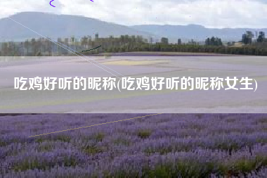 吃鸡好听的昵称(吃鸡好听的昵称女生)