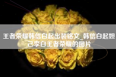 王者荣耀韩信白起出装铭文_韩信白起妲己李白王者荣耀的图片