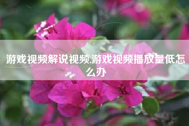 游戏视频解说视频,游戏视频播放量低怎么办
