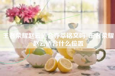 王者荣耀赵云适合夺萃铭文吗_王者荣耀赵云适合什么位置