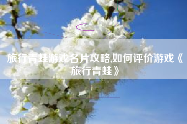 旅行青蛙游戏名片攻略,如何评价游戏《旅行青蛙》