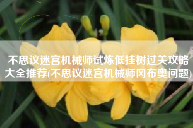 不思议迷宫机械师试炼低挂树过关攻略大全推荐(不思议迷宫机械师冈布奥问题)