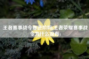 王者赛事战令要进阶吗(王者荣耀赛事战令为什么没有)
