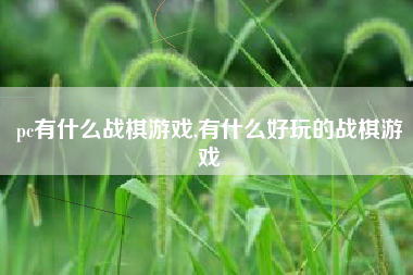 pc有什么战棋游戏,有什么好玩的战棋游戏