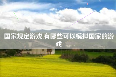 国家规定游戏,有哪些可以模拟国家的游戏
