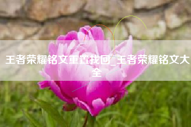 王者荣耀铭文重置找回_王者荣耀铭文大全
