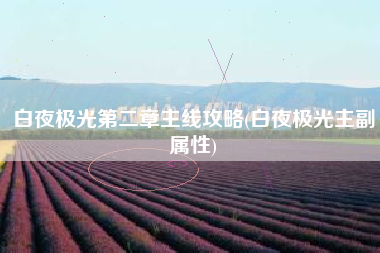 白夜极光第二章主线攻略(白夜极光主副属性)