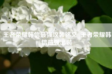 王者荣耀韩信最强攻装铭文_王者荣耀韩信最强出装