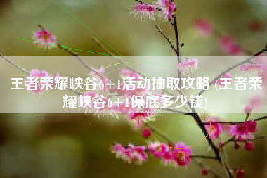 王者荣耀峡谷6+1活动抽取攻略 (王者荣耀峡谷6+1保底多少钱)