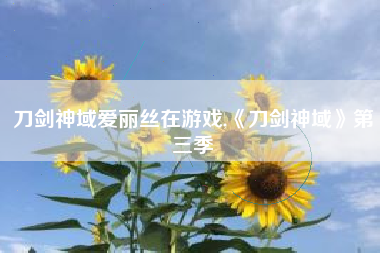 刀剑神域爱丽丝在游戏,《刀剑神域》第三季