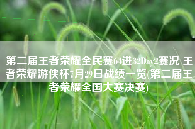 第二届王者荣耀全民赛64进32Day2赛况 王者荣耀游侠杯7月29日战绩一览(第二届王者荣耀全国大赛决赛)