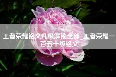 王者荣耀铭文几级解锁全部_王者荣耀一百五十级铭文