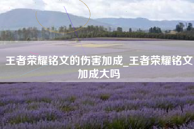 王者荣耀铭文的伤害加成_王者荣耀铭文加成大吗