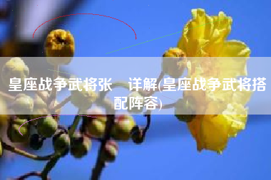 皇座战争武将张郃详解(皇座战争武将搭配阵容)