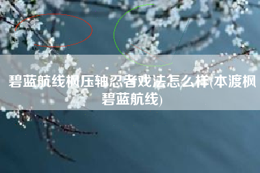 碧蓝航线枫压轴忍者戏法怎么样(本渡枫碧蓝航线)