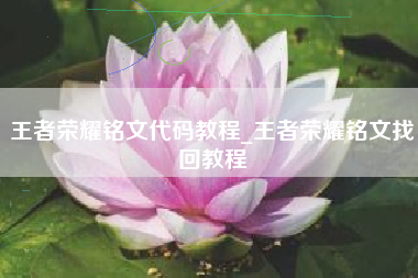 王者荣耀铭文代码教程_王者荣耀铭文找回教程