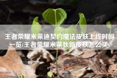 王者荣耀米莱迪契约魔法皮肤上线时间一览(王者荣耀米莱狄新皮肤怎么买)