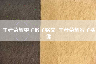 王者荣耀雯子猴子铭文_王者荣耀猴子头像