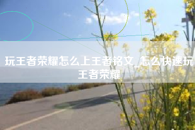 玩王者荣耀怎么上王者铭文_怎么快速玩王者荣耀