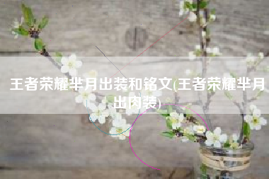王者荣耀芈月出装和铭文(王者荣耀芈月出肉装)