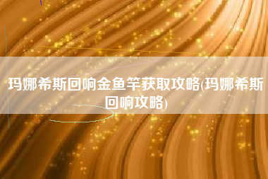 玛娜希斯回响金鱼竿获取攻略(玛娜希斯回响攻略)