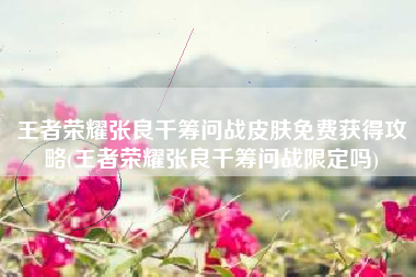 王者荣耀张良千筹问战皮肤免费获得攻略(王者荣耀张良千筹问战限定吗)