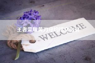 王者荣耀黄刀守约铭文出装