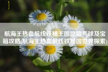 航海王热血航线铁桶王国隐藏气球及宝箱攻略(航海王热血航线铁桶国世界探索)