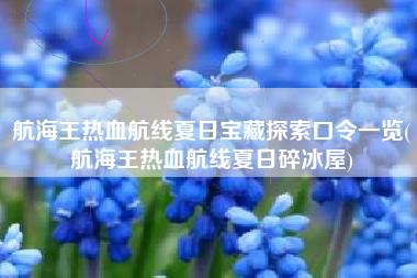 航海王热血航线夏日宝藏探索口令一览(航海王热血航线夏日碎冰屋)
