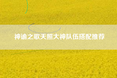 神谕之歌天照大神队伍搭配推荐