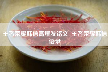 王者荣耀韩信高爆发铭文_王者荣耀韩信语录