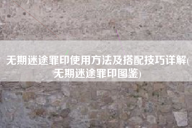 无期迷途罪印使用方法及搭配技巧详解(无期迷途罪印图鉴)