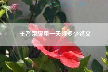 王者荣耀里一天领多少铭文