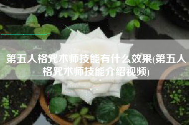 第五人格咒术师技能有什么效果(第五人格咒术师技能介绍视频)
