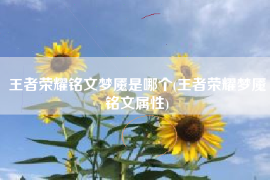 王者荣耀铭文梦魇是哪个(王者荣耀梦魇铭文属性)