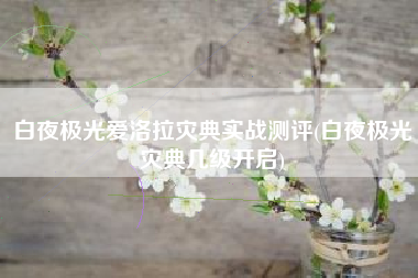 白夜极光爱洛拉灾典实战测评(白夜极光灾典几级开启)