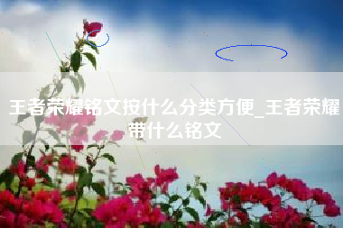王者荣耀铭文按什么分类方便_王者荣耀带什么铭文
