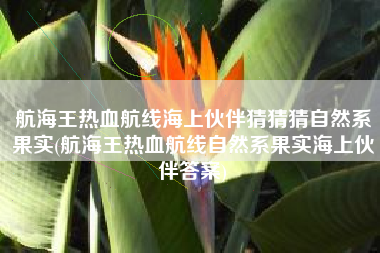 航海王热血航线海上伙伴猜猜猜自然系果实(航海王热血航线自然系果实海上伙伴答案)