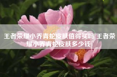 王者荣耀小乔青蛇皮肤值得买吗(王者荣耀小乔青蛇皮肤多少钱)
