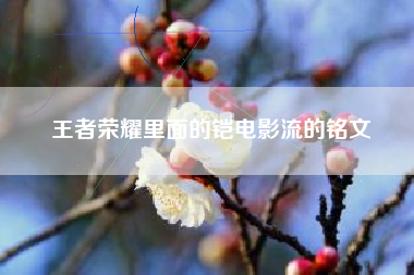 王者荣耀里面的铠电影流的铭文