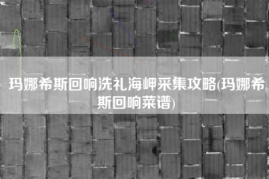 玛娜希斯回响洗礼海岬采集攻略(玛娜希斯回响菜谱)