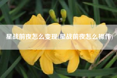 星战前夜怎么变现(星战前夜怎么操作)