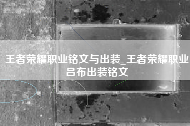 王者荣耀职业铭文与出装_王者荣耀职业吕布出装铭文