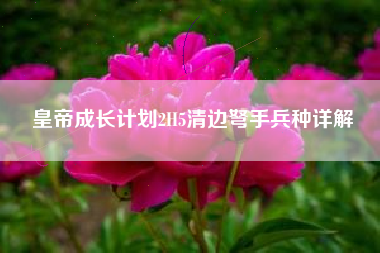 皇帝成长计划2H5清边弩手兵种详解