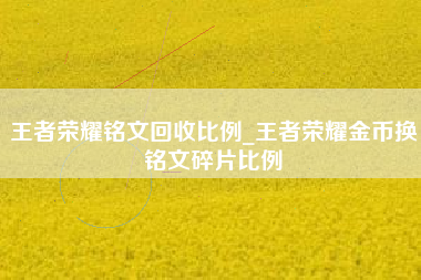 王者荣耀铭文回收比例_王者荣耀金币换铭文碎片比例
