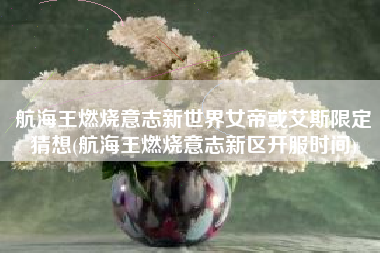 航海王燃烧意志新世界女帝或艾斯限定猜想(航海王燃烧意志新区开服时间)